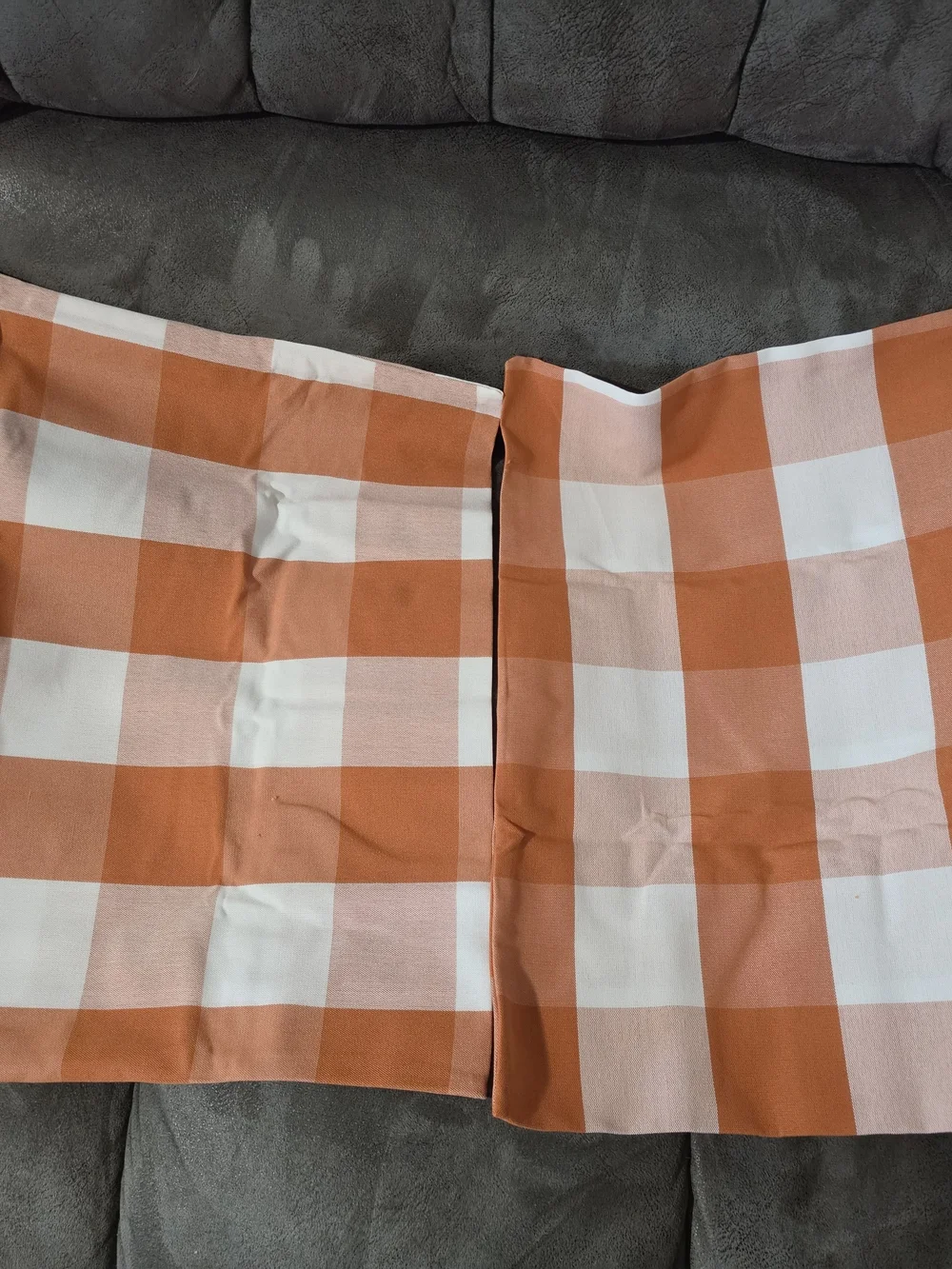 Orange Plaid Pillow Covers 18x18